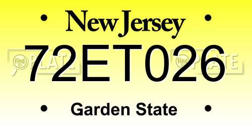 72ET026 New Jersey License Plate
