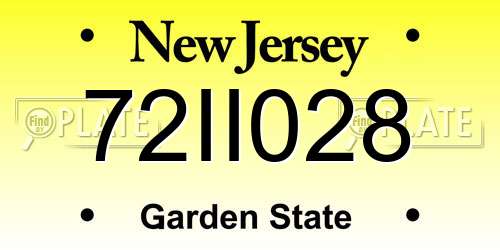 72II028 New Jersey License Plate