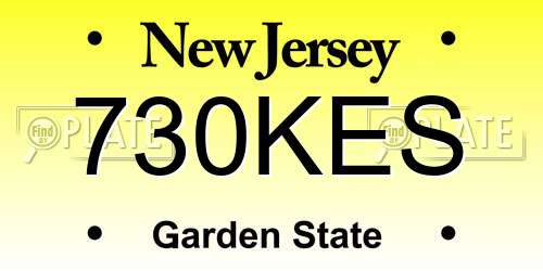 730KES New Jersey License Plate