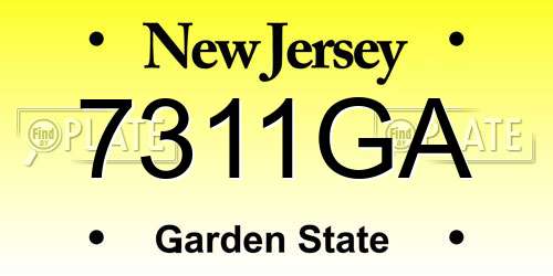 7311GA New Jersey License Plate
