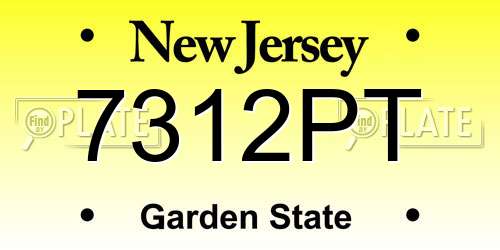 7312PT New Jersey License Plate