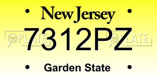 7312PZ New Jersey License Plate