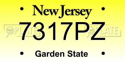 7317PZ New Jersey License Plate