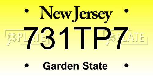 731TP7 New Jersey License Plate