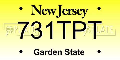 731TPT New Jersey License Plate