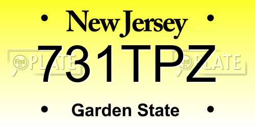 731TPZ New Jersey License Plate