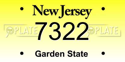7322 New Jersey License Plate