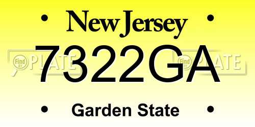 7322GA New Jersey License Plate