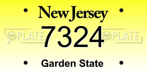 7324 New Jersey License Plate