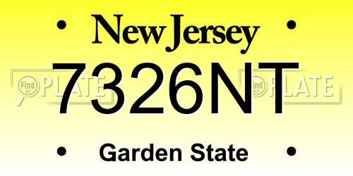 7326NT New Jersey License Plate