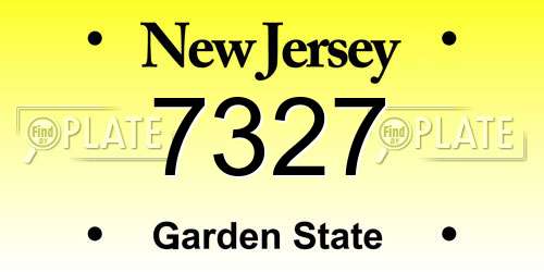 7327 New Jersey License Plate
