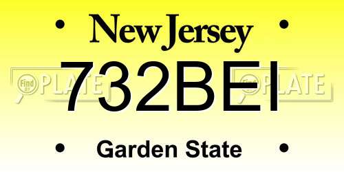732BEI New Jersey License Plate