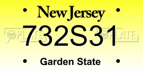 732S31 New Jersey License Plate