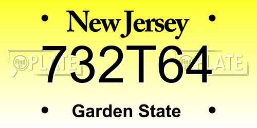 732T64 New Jersey License Plate