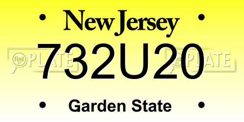 732U20 New Jersey License Plate