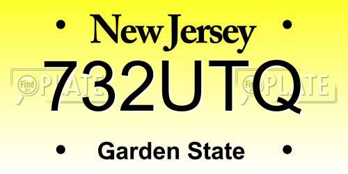 732UTQ New Jersey License Plate
