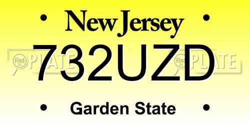 732UZD New Jersey License Plate