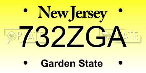 732ZGA New Jersey License Plate