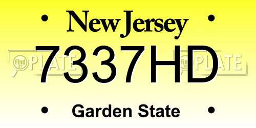 7337HD New Jersey License Plate