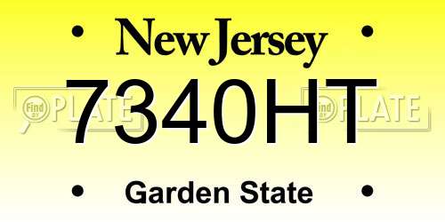 7340HT New Jersey License Plate