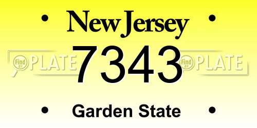 7343 New Jersey License Plate