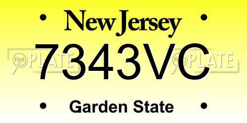 7343VC New Jersey License Plate