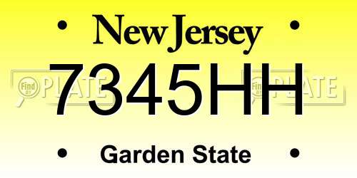 7345HH New Jersey License Plate