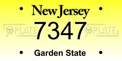7347 New Jersey License Plate