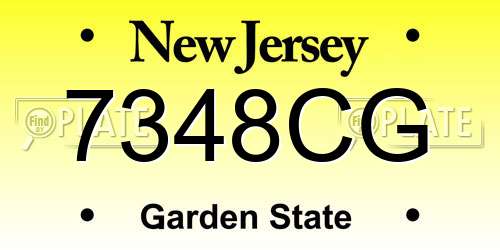 7348CG New Jersey License Plate