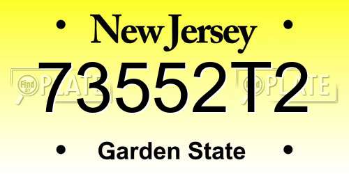 73552T2 New Jersey License Plate