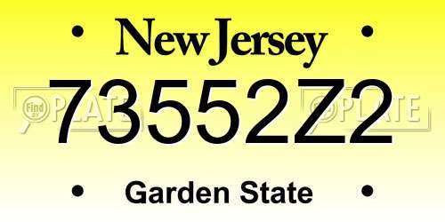 73552Z2 New Jersey License Plate