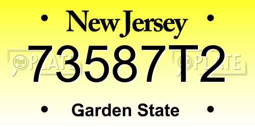 73587T2 New Jersey License Plate
