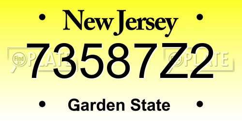 73587Z2 New Jersey License Plate