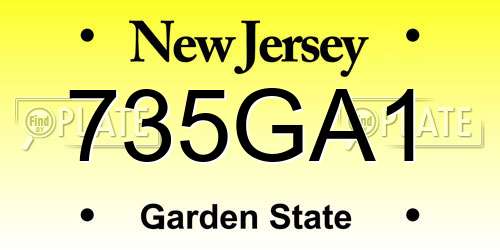 735GA1 New Jersey License Plate