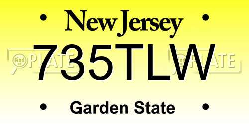 735TLW New Jersey License Plate