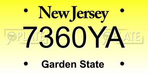 7360YA New Jersey License Plate