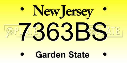7363BS New Jersey License Plate