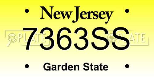 7363SS New Jersey License Plate
