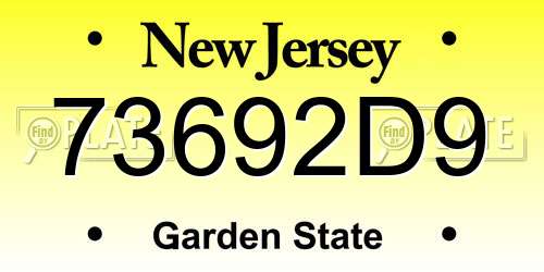 73692D9 New Jersey License Plate