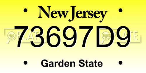 73697D9 New Jersey License Plate