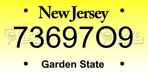 73697O9 New Jersey License Plate