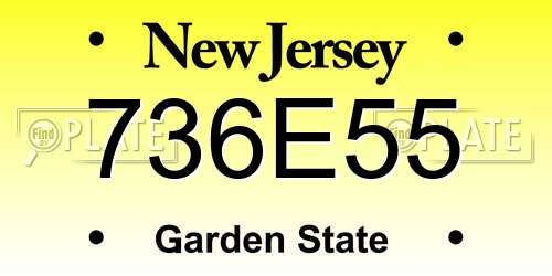 736E55 New Jersey License Plate