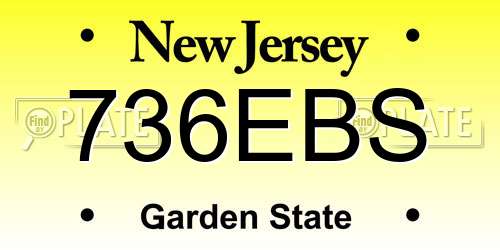 736EBS New Jersey License Plate