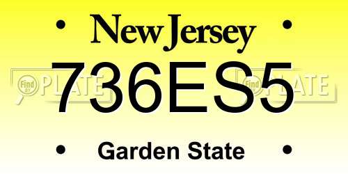 736ES5 New Jersey License Plate
