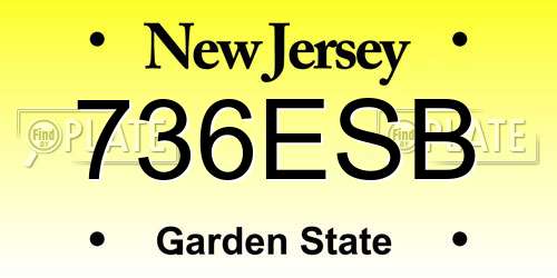 736ESB New Jersey License Plate