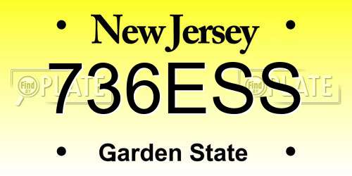 736ESS New Jersey License Plate