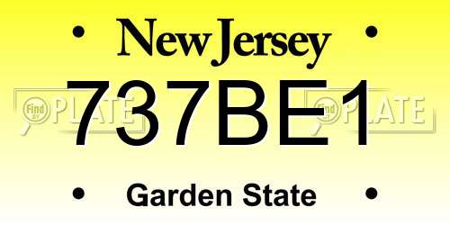 737BE1 New Jersey License Plate
