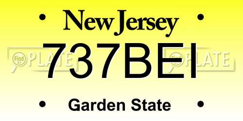 737BEI New Jersey License Plate