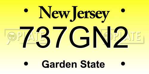 737GN2 New Jersey License Plate