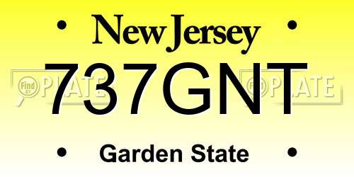 737GNT New Jersey License Plate